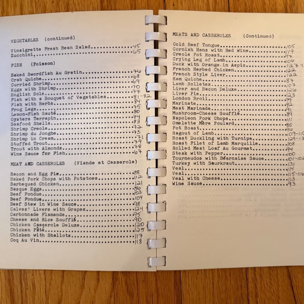 Vtg 1975 Bon Appetit French II Class Kzoo Mi Cookbook Spiral Bound Recipes Retro - Picture 4 of 7